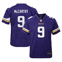 Maillot de match Nike violet J.J. McCarthy pour jeunes des Vikings du Minnesota