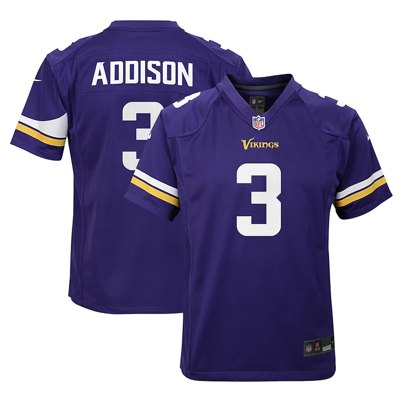 Maillot Nike Jordan Addison violet pour jeune des Minnesota Vikings