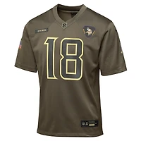 Maillot Nike Justin Jefferson Olive Minnesota Vikings 2025 Salute to Service Game pour jeune