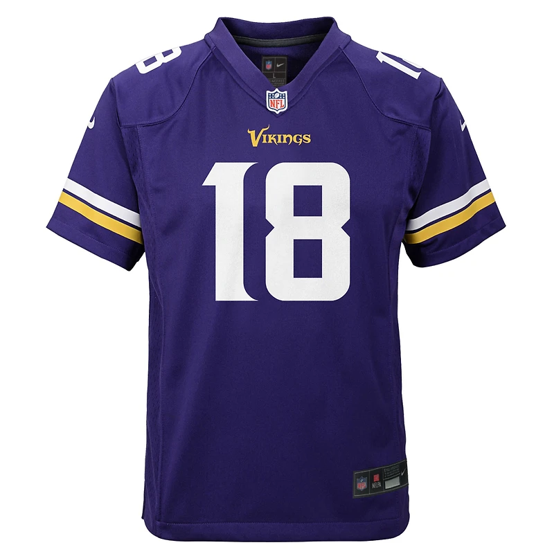 Maillot de match Nike Justin Jefferson violet des Minnesota Vikings pour jeunes