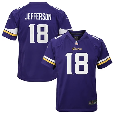 Maillot de match Nike Justin Jefferson violet des Minnesota Vikings pour jeunes