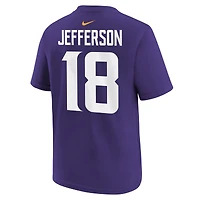 T-shirt avec nom et numéro de joueur Nike Justin Jefferson violet des Minnesota Vikings pour jeunes