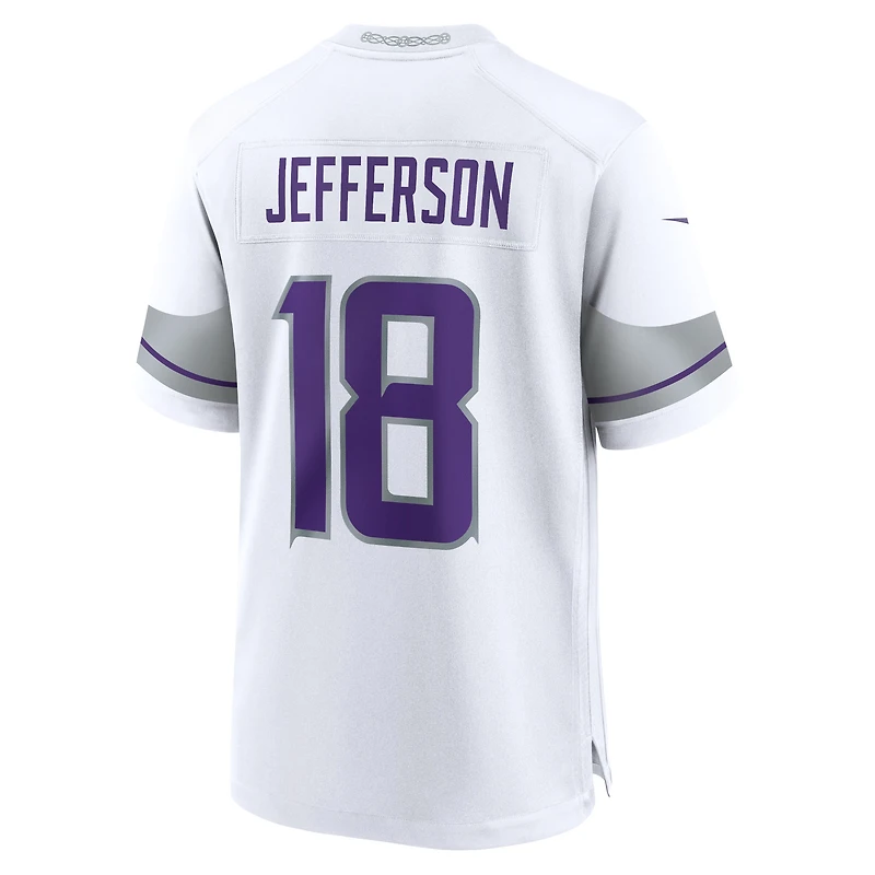 Maillot de match Nike Justin Jefferson blanc pour jeune des Vikings du Minnesota