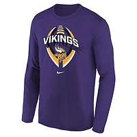 T-shirt de performance à manches longues Nike violet pour jeune Minnesota Vikings Primetime Legend Icon