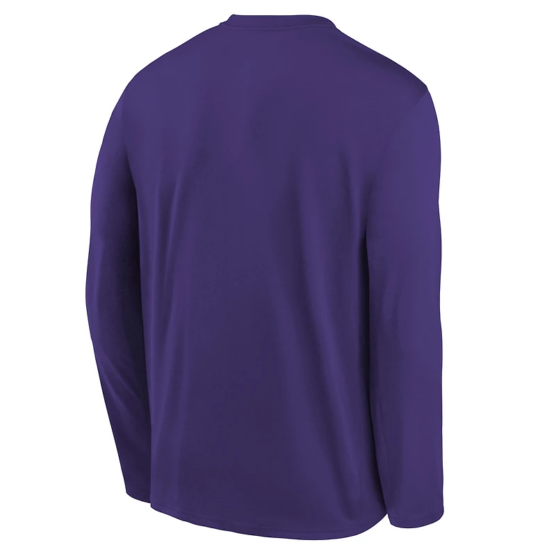 T-shirt de performance à manches longues Nike violet pour jeune Minnesota Vikings Primetime Legend Icon