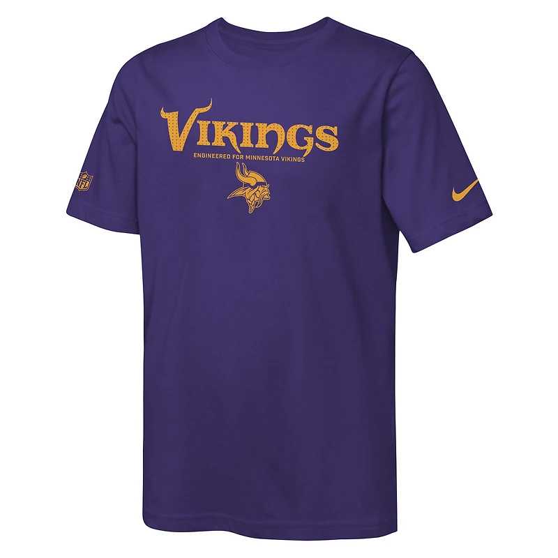 Youth Nike Purple Minnesota Vikings Sideline Team Issue T-Shirt