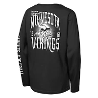 T-shirt à manches longues noir Rumble des Vikings du Minnesota pour jeunes Outerstuff