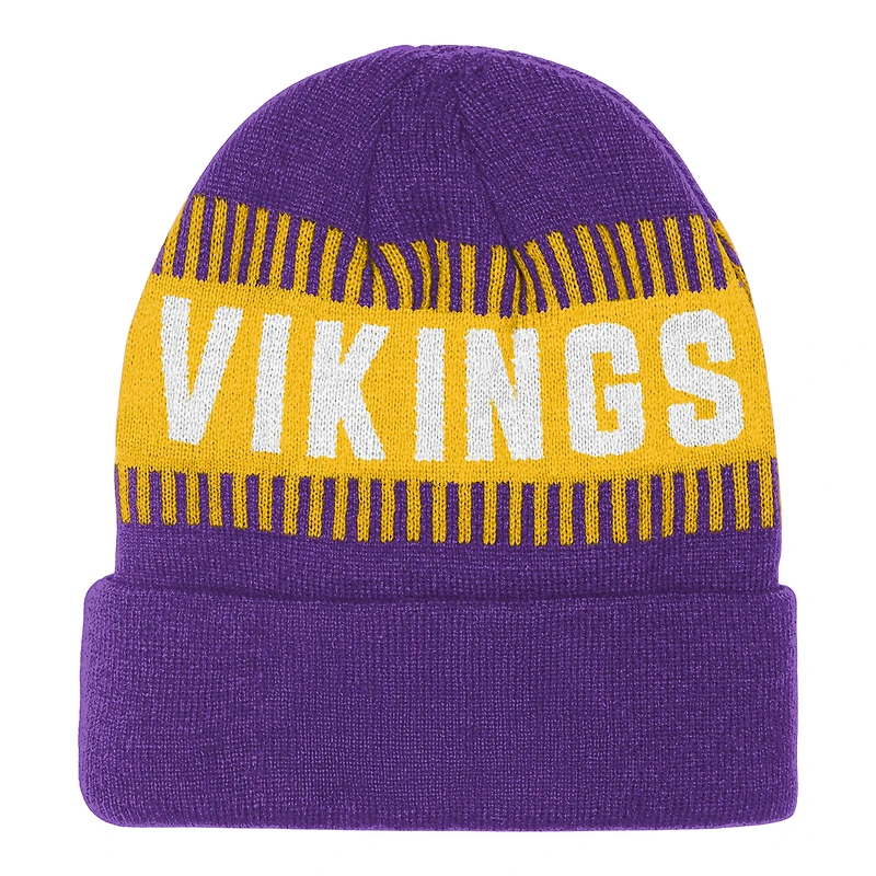 Bonnet en tricot à revers violet des Vikings du Minnesota Bright Lights pour jeunes Outerstuff