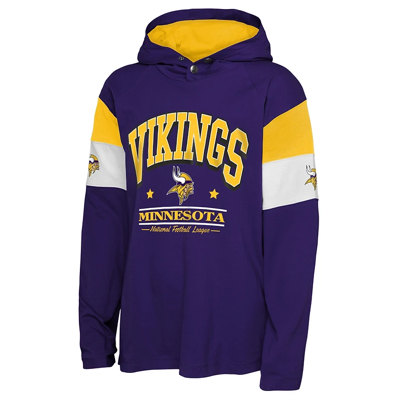 T-shirt à capuche manches longues violet pour jeunes Outerstuff des Vikings du Minnesota « The Champs Back »