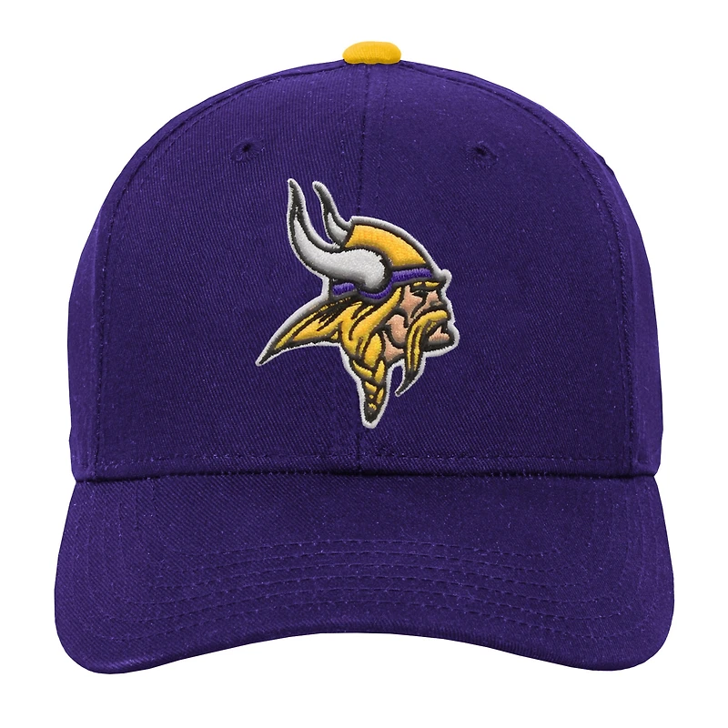 Casquette réglable pré-courbée violette pour jeunes de l'équipe des Vikings du Minnesota
