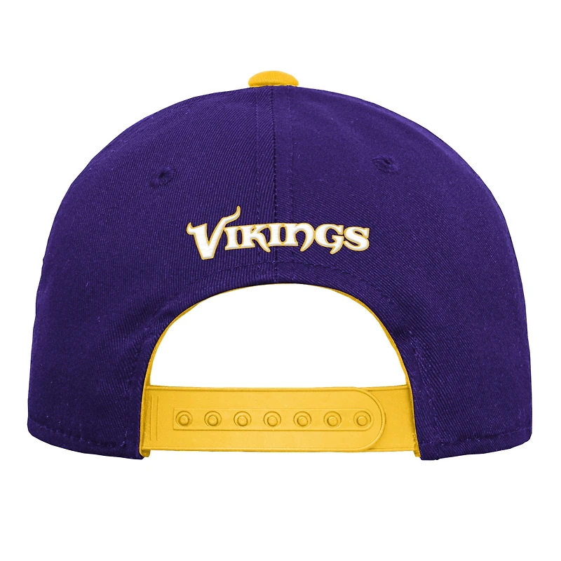 Casquette réglable pré-courbée violette pour jeunes de l'équipe des Vikings du Minnesota