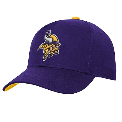 Casquette réglable pré-courbée violette pour jeunes de l'équipe des Vikings du Minnesota