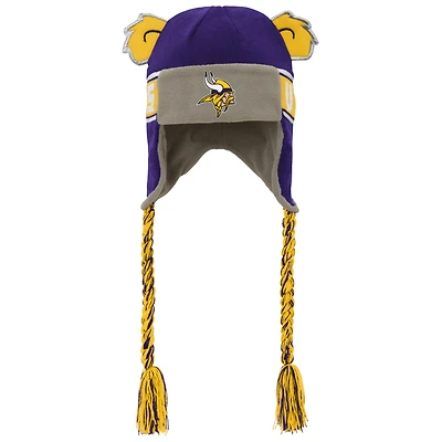 Youth Purple Minnesota Vikings Wordmark Ears Trooper Knit Hat