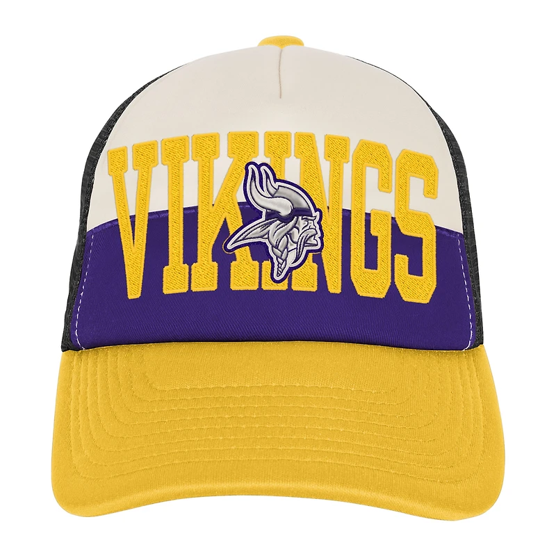 Youth White/Gold Minnesota Vikings Modern Fan Trucker Adjustable Hat