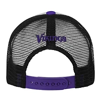 Youth White/Purple Minnesota Vikings Essentials Trucker Adjustable Hat