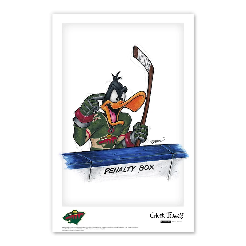 Affiche imprimée Looney Tunes de Daffy Duck Minnesota Wild 11" x 17"