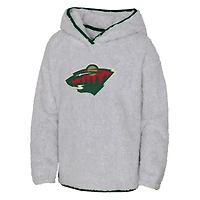 Girls Youth  Heather Gray Minnesota Wild Ultimate Teddy Fleece Pullover Hoodie