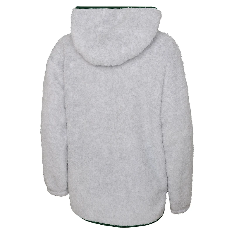 Girls Youth  Heather Gray Minnesota Wild Ultimate Teddy Fleece Pullover Hoodie
