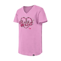 T-shirt à col en V sequins roses Minnesota Wild Flip pour fille New Era