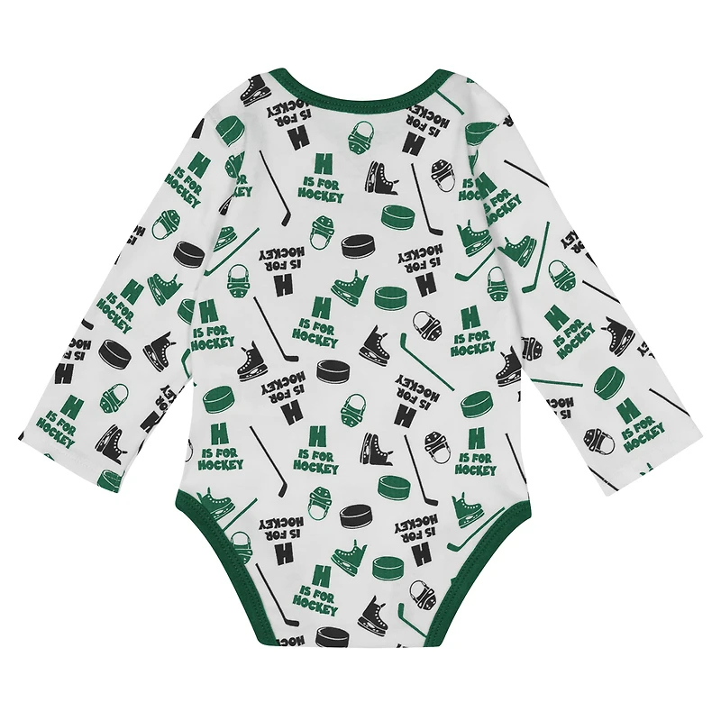 Infant White Minnesota Wild Quick Learner Long Sleeve Bodysuit