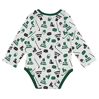 Infant White Minnesota Wild Quick Learner Long Sleeve Bodysuit