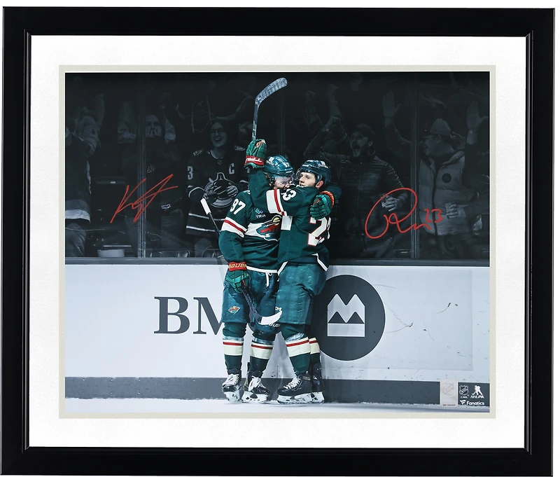 Photo de célébration Spotlight autographiée de Kirill Kaprizov et Marco Rossi (Minnesota Wild) - 40,6 x 50,8 cm