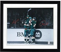 Photo de célébration Spotlight autographiée de Kirill Kaprizov et Marco Rossi (Minnesota Wild) - 40,6 x 50,8 cm
