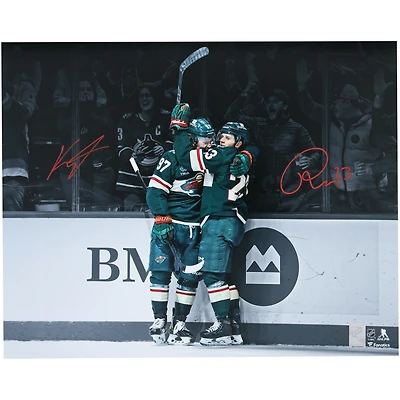 Photographie autographiée de 16" x 20" de Kirill Kaprizov et Marco Rossi du Minnesota Wild pour célébrer le titre