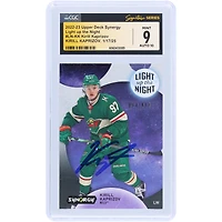 Kirill Kaprizov Minnesota Wild Autographed 2022-23 Upper Deck Synergy Light Up the Night #LN-KK #/899 CGC Fanatics Witnessed Authenticated 9/10 Card