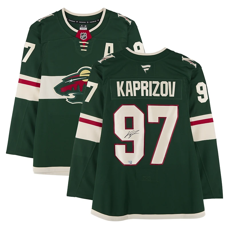 Kirill Kaprizov Minnesota Wild Autographed Green Fanatics Premium Jersey