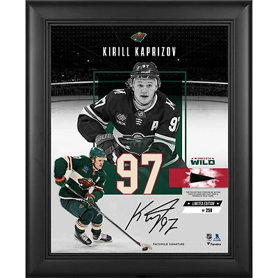 Kirill Kaprizov Minnesota Wild Facsimile Signature Framed 11" x 14" Impact Collage with a Piece of Game-Used Puck - Limited Edition of 250
