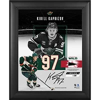 Kirill Kaprizov Minnesota Wild Facsimile Signature Framed 11" x 14" Impact Collage with a Piece of Game-Used Puck - Limited Edition of 250