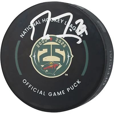 Marc-Andre Fleury Minnesota Wild Autographed 25th Anniversary Official Game Puck