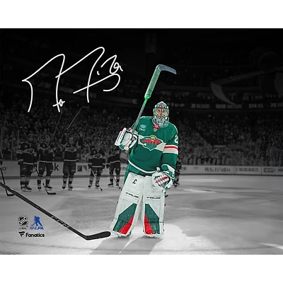 Marc-André Fleury, Wild du Minnesota, autographié 8" x 10" lors du dernier match de la saison régulière de la LNH