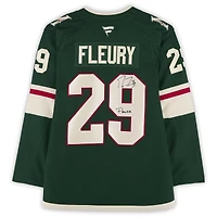 Maillot vert Fanatics Premium autographié par Marc-André Fleury (Minnesota Wild) avec inscription « Fleur »
