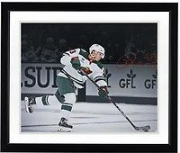 Marco Rossi Minnesota Wild Autographed 16" x 20" White Jersey Shooting Spotlight Photograph