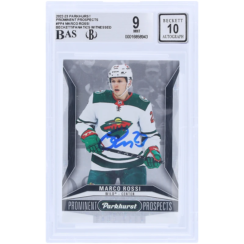 Marco Rossi Minnesota Wild Autographed 2022-23 Upper Deck Parkhurst Prominent Prospects #PP-4 Beckett Fanatics Witnessed Authenticated /10 Rookie Card