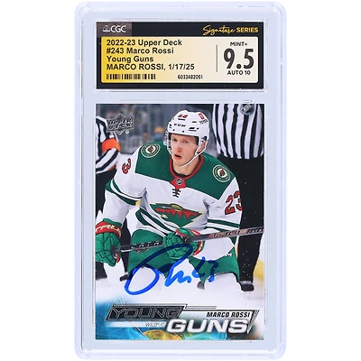 Marco Rossi Minnesota Wild Autographed 2022-23 Upper Deck Series 1 Young Guns #243 CGC Fanatics Witnessed Authenticated /10 Rookie Card