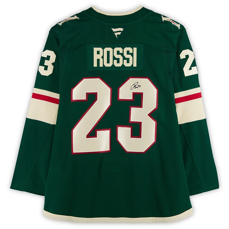 Maillot premium vert dédicacé par Marco Rossi du Minnesota Wild