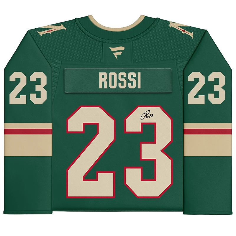 Maillot premium vert dédicacé par Marco Rossi du Minnesota Wild