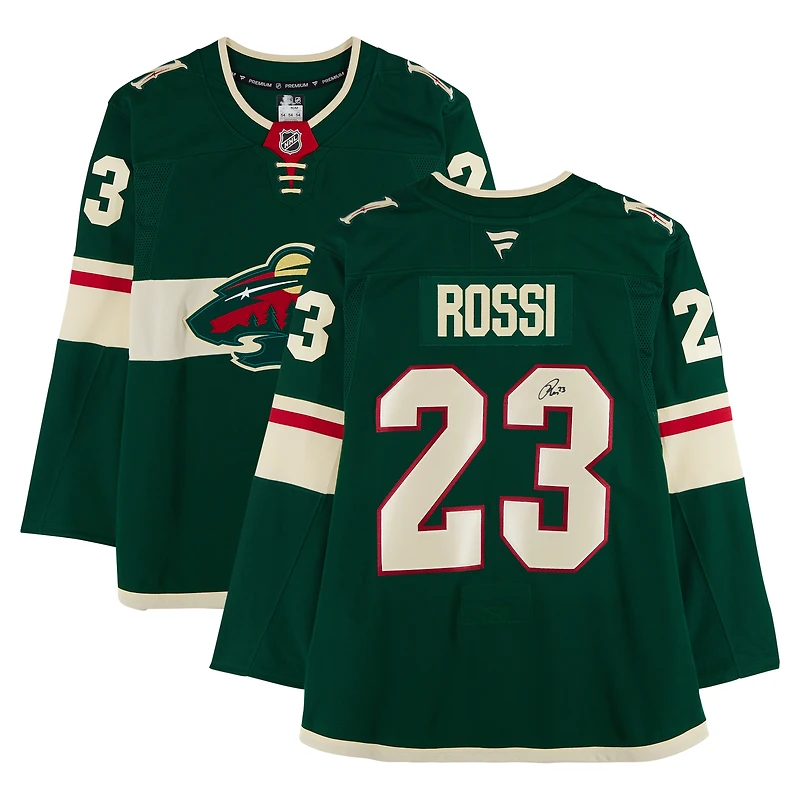 Maillot premium vert dédicacé par Marco Rossi du Minnesota Wild