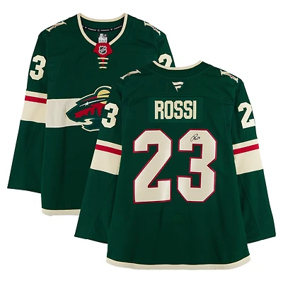 Maillot premium vert dédicacé par Marco Rossi du Minnesota Wild