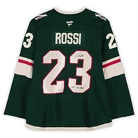 Marco Rossi Minnesota Wild Autographed Green Fanatics Premium Jersey with "Lets Go Wild" Inscription