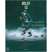 Matthew Boldy Minnesota Wild Autographed 16" x 20" 1st Hat Trick Stylized Photograph