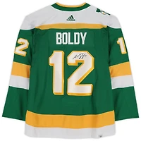 Matthew Boldy Minnesota Wild Autographed 2023-24 Green Alternate adidas Authentic Jersey