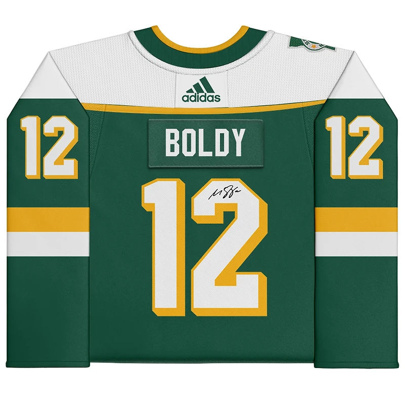 Matthew Boldy Minnesota Wild Autographed 2023-24 Green Alternate adidas Authentic Jersey