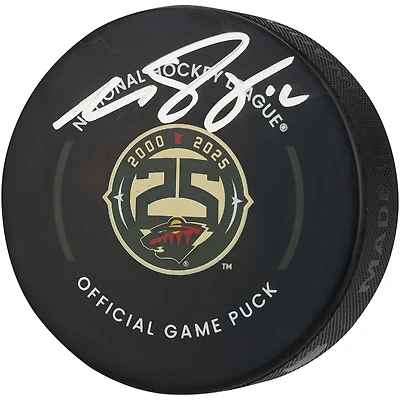 Matthew Boldy Minnesota Wild Autographed 25th Anniversary Official Game Puck