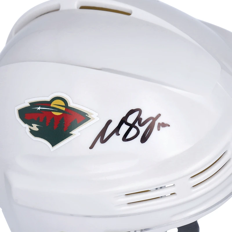 Matthew Boldy Minnesota Wild Autographed White Mini Helmet