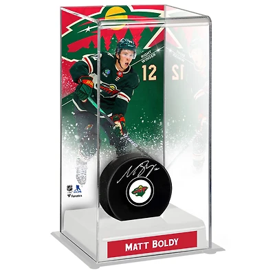 Étui de luxe pour rondelle de hockey Matthew Boldy Minnesota Wild