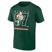 T-shirt de joueur du Minnesota Wild vert foncé Kirill Kaprizov Fanatics pour hommes